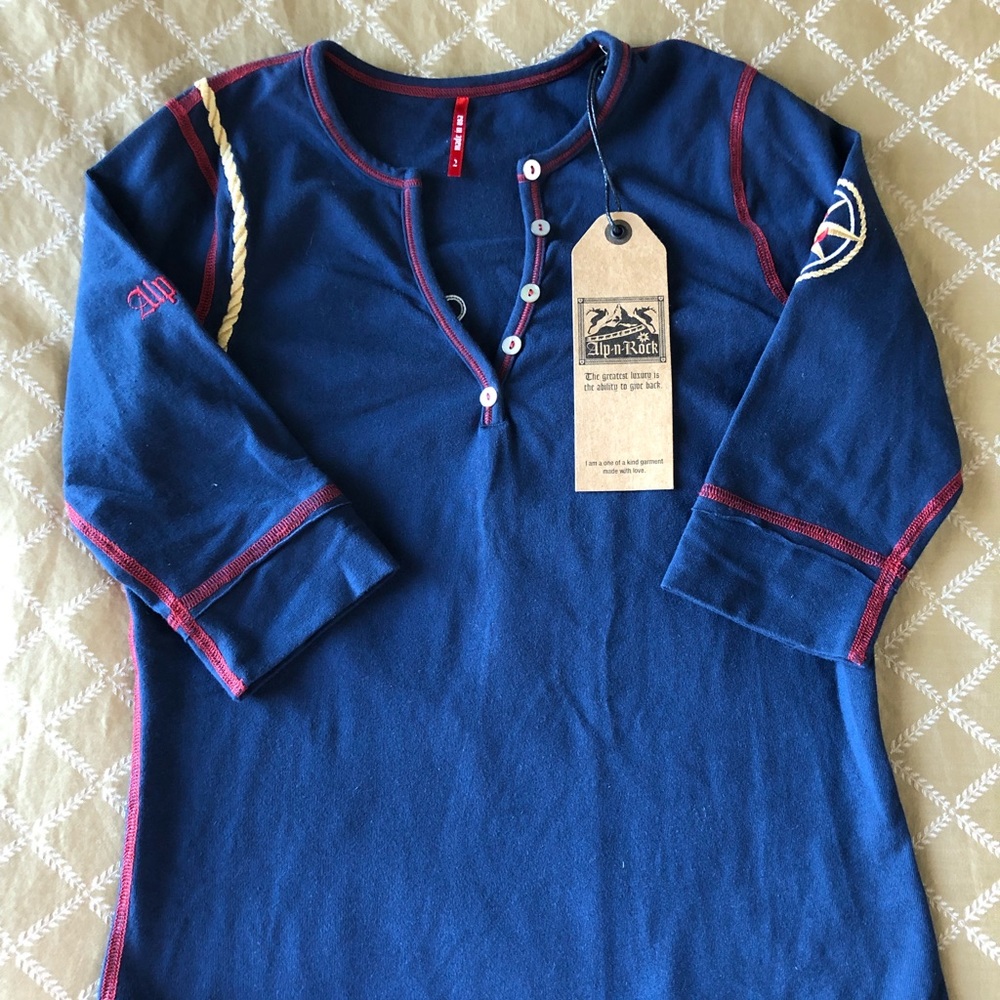 NWT Alp N Rock Navy size XS short sleeve henley